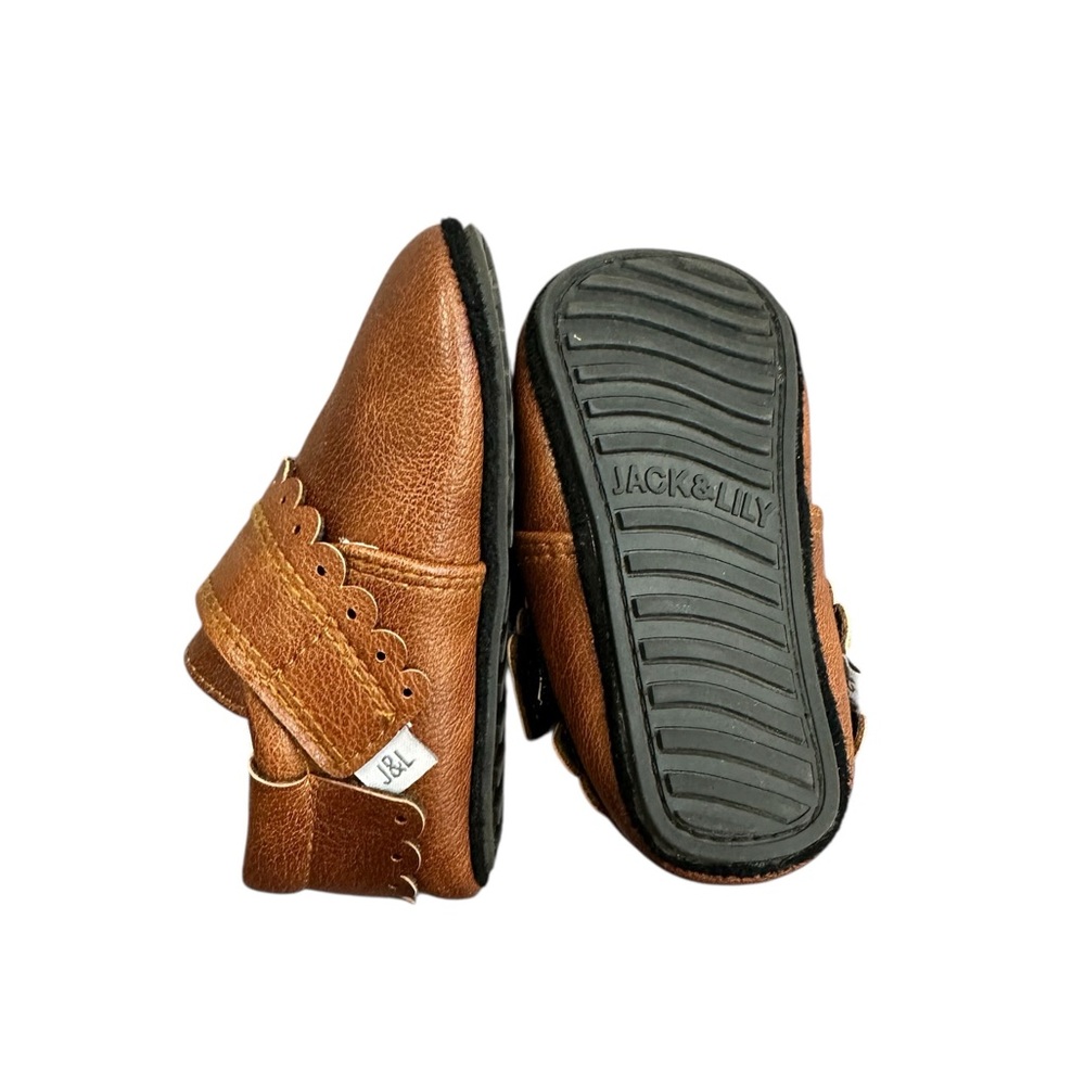 Jack & Lily My Moc Brown Leather Baby Shoes Size 12-18 months - Picture 7 of 8